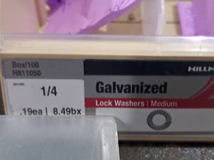 lot 560 image: Lot of (300) Hillman 14 Galvanized Lock Washers  Medium #H811050