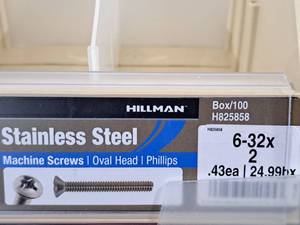 lot 591 image: Lot of (100) Hillman Stainless Steel Machine Screws 6-32x2  Oval Head  Phillips Drive #H825858