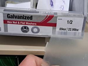 lot 688 image: Lot of (225) Hillman 12 Galvanized Hex Nut & Flat Washer #H811073