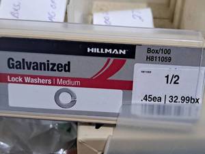 lot 707A image: Lot of (200) Hillman 12 Galvanized Lock Washers  Medium #H811059