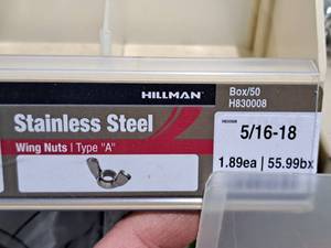 lot 864 image: Lot of (32) Hillman 516-18 Stainless Steel Wing Nuts  Type A #H830008