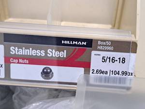 lot 866 image: Lot of (35) Hillman 516-18 Stainless Steel Cap Nuts #H829960