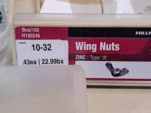 lot 927 image: Lot of (225) Hillman 10-32 Zinc Wing Nuts  Type A #H180246