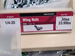 lot 931 image: Lot of (115) Hillman 14-20 Zinc Wing Nuts  Type A #H180249