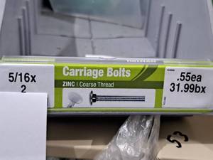 lot 1072 image: Lot of (100) Hillman Zinc Carriage Bolts 516x2  Coarse Thread #H240090