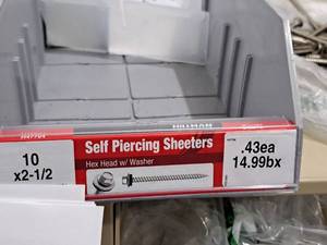 lot 1082 image: Lot of (140) Hillman Self Piercing Sheeters 10x2-12  Hex Head w Washer #H47704