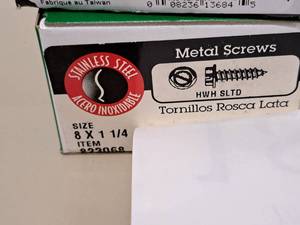 lot 1838 image: Lot of (200) Hillman Sheet Metal Screws 8x1-14  Hex Washer Head  Slotted Drive #H823068