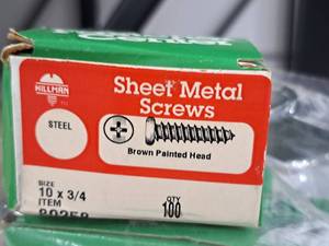 lot 1854 image: Lot of (400) Hillman Sheet Metal Screws 10x34  Phillips Drive #H80258