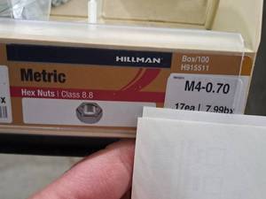 lot 1866 image: Lot of (300) Hillman M4.0-0.70 Hex Nuts  Class 8.8 #H915511
