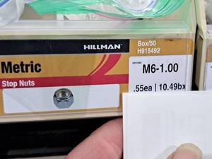 lot 1868 image: Lot of (230) Hillman M6-1.00 Stop Nuts #H915492