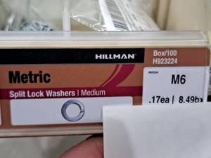 lot 1870 image: Lot of (275) Hillman M6 Split Lock Washers Medium #H923224