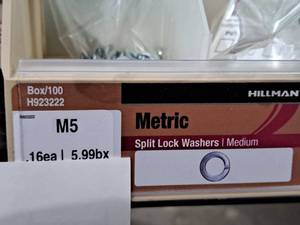lot 1871 image: Lot of (280) Hillman M5 Split Lock Washers Medium #H923222