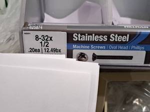 lot 1113 image: Lot of (200) Hillman Stainless Steel Machine Screws 8-32x12  Oval Head  Phillips Drive #H825874