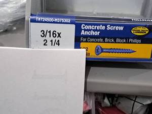 lot 1146 image: Lot of (200) Hillman Concrete Screw Anchor  532 Drill  For Concrete, Brick, Block, Pressure Treated Lumber 316x2-14  Phillips Drive #H375302