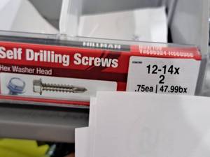 lot 1153 image: Lot of (115) Hillman Self Drilling Screws 12-14x2  Hex Washer Head #H560366