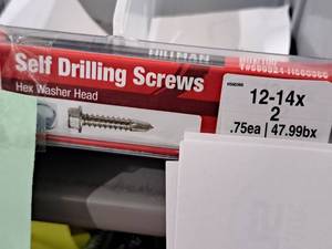 lot 1154 image: Lot of (200) Hillman Self Drilling Screws 12-14x2  Hex Washer Head #H560366