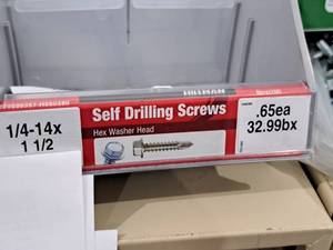 lot 1160 image: Lot of (200) Hillman Self Drilling Screws 14-14x1-12  Hex Washer Head #H560380