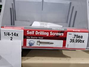 lot 1161 image: Lot of (65) Hillman Self Drilling Screws 14-14x2  Hex Washer Head #H560384