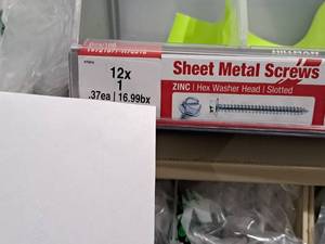 lot 1168 image: Lot of (200) Hillman Zinc Sheet Metal Screws 12x1  Hex Washer Head  Slotted Drive #H70316