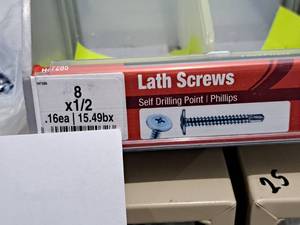 lot 1171 image: Lot of (300) Hillman Lath Screws Self Drilling Point 8x12  Phillips Drive #H47285