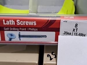 lot 1173 image: Lot of (430) Hillman Lath Screws Self Drilling Point 8x1  Phillips Drive #H47286