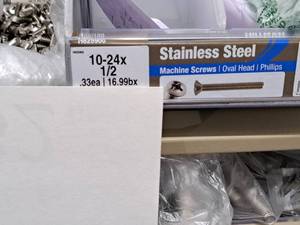 lot 1229 image: Lot of (100) Hillman Stainless Steel Machine Screws 10-24x12  Oval Head  Phillips Drive #H825900