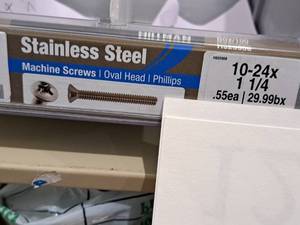 lot 1235 image: Lot of (100) Hillman Stainless Steel Machine Screws 10-24x1-14  Oval Head  Phillips Drive #H825908