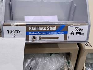 lot 1238 image: Lot of (140) Hillman Stainless Steel Machine Screws 10-24x2  Oval Head  Phillips Drive #H825914