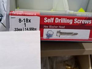 lot 1243 image: Lot of (200) Hillman Self Drilling Screws 8-18x1  Hex Washer Head #H560318