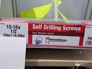 lot 1246 image: Lot of (150) Hillman Self Drilling Screws 10-16x12  Hex Washer Head #H560326