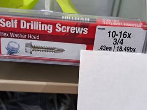 lot 1248 image: Lot of (160) Hillman Self Drilling Screws 10-16x34  Hex Washer Head #H560330