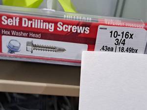lot 1249 image: Lot of (200) Hillman Self Drilling Screws 10-16x34  Hex Washer Head #H560330
