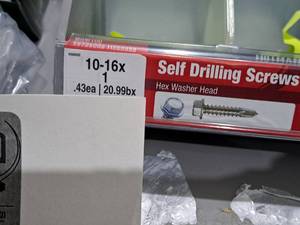 lot 1251 image: Lot of (200) Hillman Self Drilling Screws 8-18x1-12  Hex Washer Head #H560322