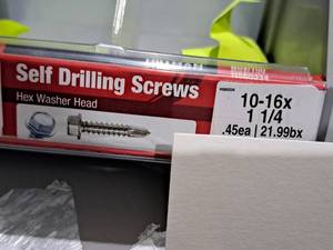 lot 1253 image: Lot of (200) Hillman Self Drilling Screws 10-16x1-14  Hex Washer Head #H560334