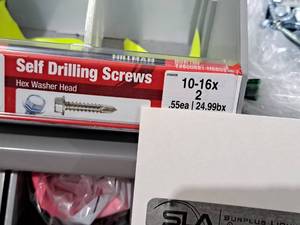 lot 1256 image: Lot of (80) Hillman Self Drilling Screws 10-16x2  Hex Washer Head #H560338