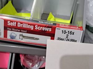 lot 1257 image: Lot of (200) Hillman Self Drilling Screws 10-16x2  Hex Washer Head #H560338