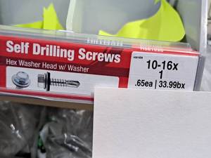 lot 1285 image: Lot of (200) Hillman Self Drilling Screws 10-16x1  Hex Washer Head w Washer #H561028