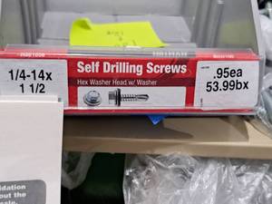 lot 1294 image: Lot of (120) Hillman Self Drilling Screws 14-14x1-12  Hex Washer Head w Washer #H561056