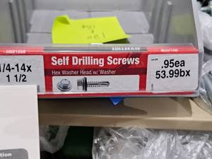 lot 1295 image: Lot of (100) Hillman Self Drilling Screws 14-14x1-12  Hex Washer Head w Washer #H561056