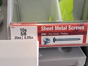 lot 1349 image: Lot of (300) Hillman Zinc Sheet Metal Screws 10x58  Pan Head  Phillips Drive #H80063