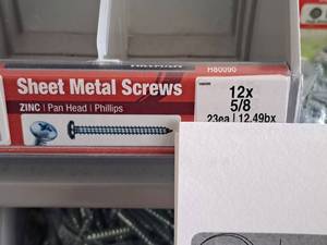 lot 1364 image: Lot of (170) Hillman Zinc Sheet Metal Screws 12x58  Pan Head  Phillips Drive #H80090