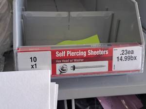 lot 1367 image: Lot of (215) Hillman Self Piercing Sheeters 10x1  Hex Head w Washer #H47701