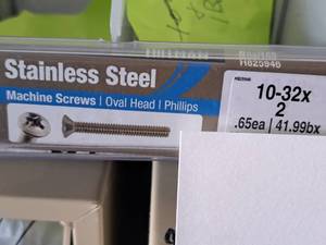lot 1375 image: Lot of (140) Hillman Stainless Steel Machine Screws 10-32x2  Oval Head  Phillips Drive #H825946