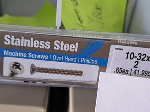lot 1375A image: Lot of (100) Hillman Stainless Steel Machine Screws 10-32x2  Oval Head  Phillips Drive #H825946