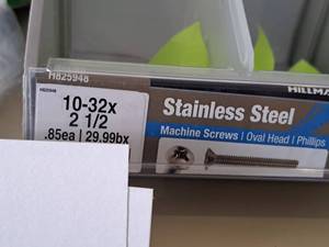 lot 1376A image: Lot of (50) Hillman Stainless Steel Machine Screws 10-32x2-12  Oval Head  Phillips Drive #H825948