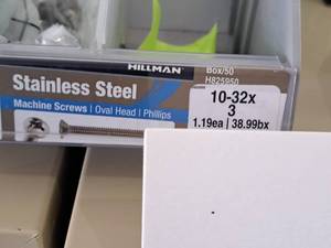 lot 1377 image: Lot of (50) Hillman Stainless Steel Machine Screws 10-32x3  Oval Head  Phillips Drive #H825950