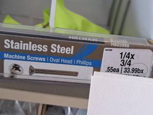 lot 1380 image: Lot of (140) Hillman Stainless Steel Machine Screws 14x34  Oval Head  Phillips Drive #H825988