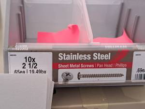lot 1392 image: Lot of (150) Hillman Stainless Steel Sheet Metal Screws 10x2-12  Pan Head  Phillips Drive #H823302