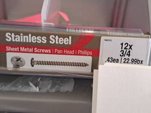 lot 1397 image: Lot of (120) Hillman Stainless Steel Sheet Metal Screws 12x34  Pan Head  Phillips Drive #H823312