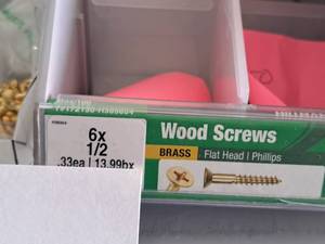 lot 1415 image: Lot of (100) Hillman Brass Wood Screws 6x12  Flat Head  Phillips Drive #H385654